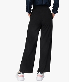 pantalon femme large et fluide a taille elastiquee noirA270301_3