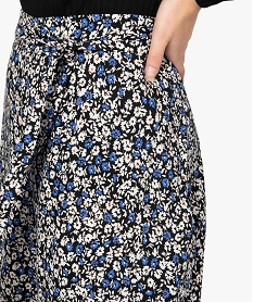 pantalon femme coupe large a motifs fleuris imprimeA271801_2