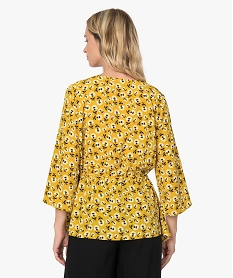 blouse femme a motifs fleuris avec taille ajustable imprimeA272301_3