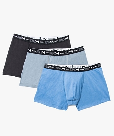 GEMO Boxer homme en coton stretch - Dim (lot de 3) Bleu