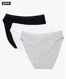 GEMO Lot de 3 culottes pour femme en coton - Dim noir standard