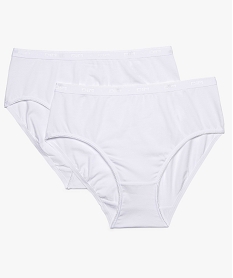 slip femme en coton bio extensible (lot de 2) - dim blanc culottesA275601_1