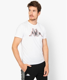 GEMO Tee-shirt homme à manches courtes et imprimé en relief - Kappa Blanc