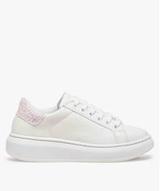 GEMO Baskets fille façon  dad shoes  à contrefort pailleté Blanc