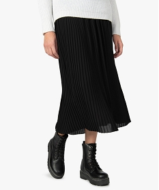 jupe plissee femme avec taille elastiquee noirA285201_1