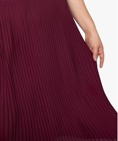 jupe femme plissee avec ceinture elastiquee sur larriere violetA286801_2