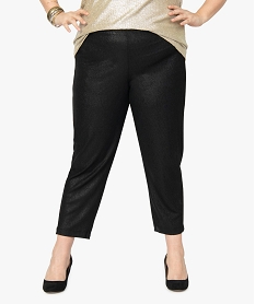 GEMO Pantalon femme irisé à taille élastiquée Noir