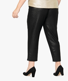 pantalon femme irise a taille elastiquee noirA287701_3