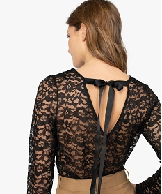 blouse femme en dentelle transparente avec dos en v noirA289001_2