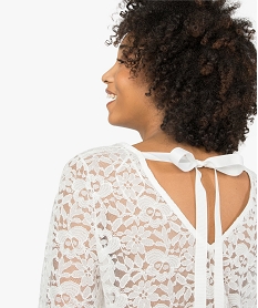 blouse femme en dentelle transparente avec dos en v beigeA289101_2