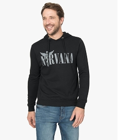 GEMO Sweat homme à capuche imprimé - Nirvana Noir