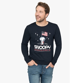 sweat homme molletonne - snoopy bleuA290101_1