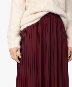 jupe plissee pour femme avec taille elastiquee brunA290201_2