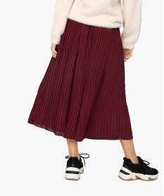 jupe plissee pour femme avec taille elastiquee brunA290201_3