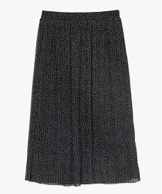 jupe plissee pour femme avec taille elastiquee brunA290201_4