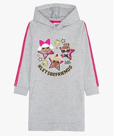 robe fille forme sweat a capuche - lol surprise grisA290701_1