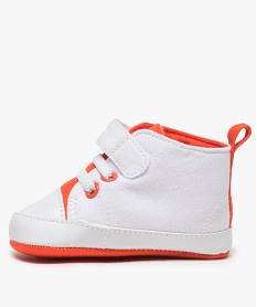 chaussons de naissance bebe fille bicolores – lulu castagnette blanc chaussures de naissanceA291001_3