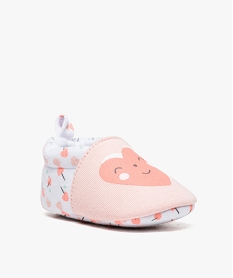 chaussures de naissance bebe fille motifs cœurs acidules rose chaussures de naissanceA291101_2