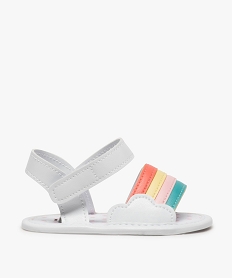 chaussures de naissance bebe fille sandales arc-en-ciel blancA291501_1