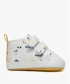 chaussures de naissance avec femeture scratch blanc chaussures de naissanceA292001_1