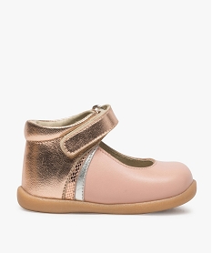 GEMO Chaussures premiers pas bébé fille babies dessus cuir Rose