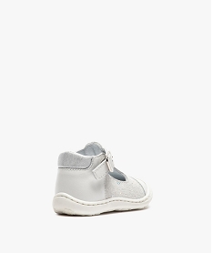 sandales premiers pas bebe fille en cuir dessus paillete blanc chaussures de parcA292701_4