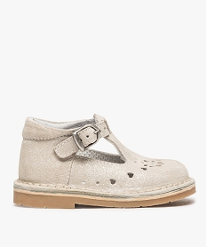 GEMO Babies bébé fille dessus cuir uni motifs perforés blanc standard