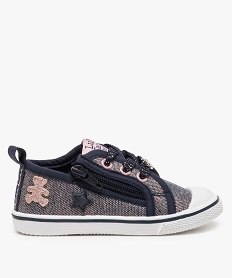 GEMO Tennis fille en toile pailletée - Lulu Castagnette bleu chine