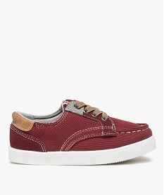 chaussures bateau garcon en toile et lacets elastiques rouge chaussures bassesA301401_1