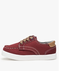 chaussures bateau garcon en toile et lacets elastiques rouge chaussures bassesA301401_3