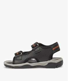 sandales garcon a details contrastes et scratchs noir sandales et nu-piedsA302101_3