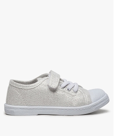 GEMO Tennis fille en toile brillante bout renforcé fermeture scratch Gris