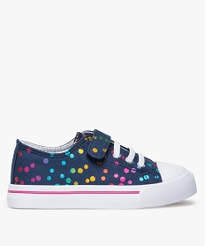 GEMO Baskets fille en toile à lacets élastiques - Les Supaires Bleu