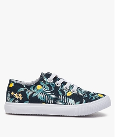 GEMO Tennis fille en toile imprimée de motifs végétaux Bleu