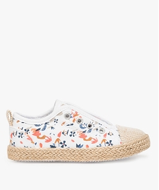GEMO Tennis fille en toile avec semelle habillée de corde Blanc