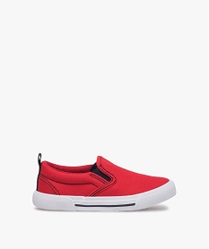 GEMO Slip-on garçon en toile bicolores avec col élastiqué Rouge