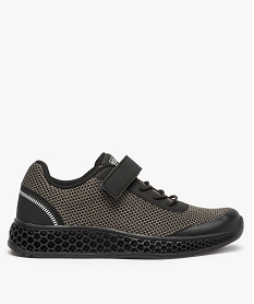 GEMO Baskets garçon à lacets élastiques et scratch – Mieux Noir