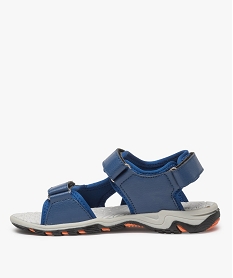sandales garcon a surpiqures contrastees et scratchs bleu sandales et nu-piedsA310001_3
