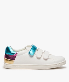 GEMO Baskets fille à scratchs avec empiècements couleurs licorne Blanc