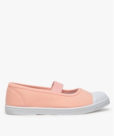 GEMO Ballerines fille en toile avec bout renforcé et élastique de maintien Orange