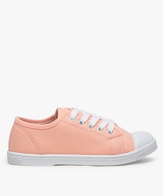 GEMO Tennis fille en toile unie avec lacets et bout renforcé Orange