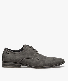 GEMO Derbies homme souples à surpiqûres gris standard