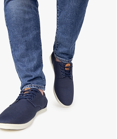 GEMO Baskets homme tige basse en toile avec lacets en corde 13147