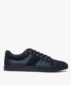 GEMO Tennis homme unies toile et suédine bleu vif