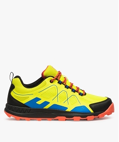 GEMO Baskets homme en mesh look running multicolore Jaune