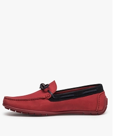 mocassins homme bicolores en cuir avec lacet decoratif rouge mocassins et chaussures bateauxA328301_3