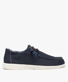 GEMO Tennis homme en toile style chaussures bateau Bleu