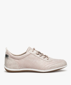 GEMO Baskets femme unies avec détails brillants rose standard
