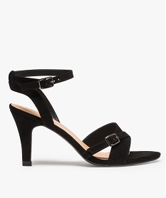 GEMO Sandales femme à talon et bride à boucle décorative noir standard