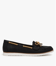 GEMO Mocassins femme à lanière contrastée et semelle crantée noir standard